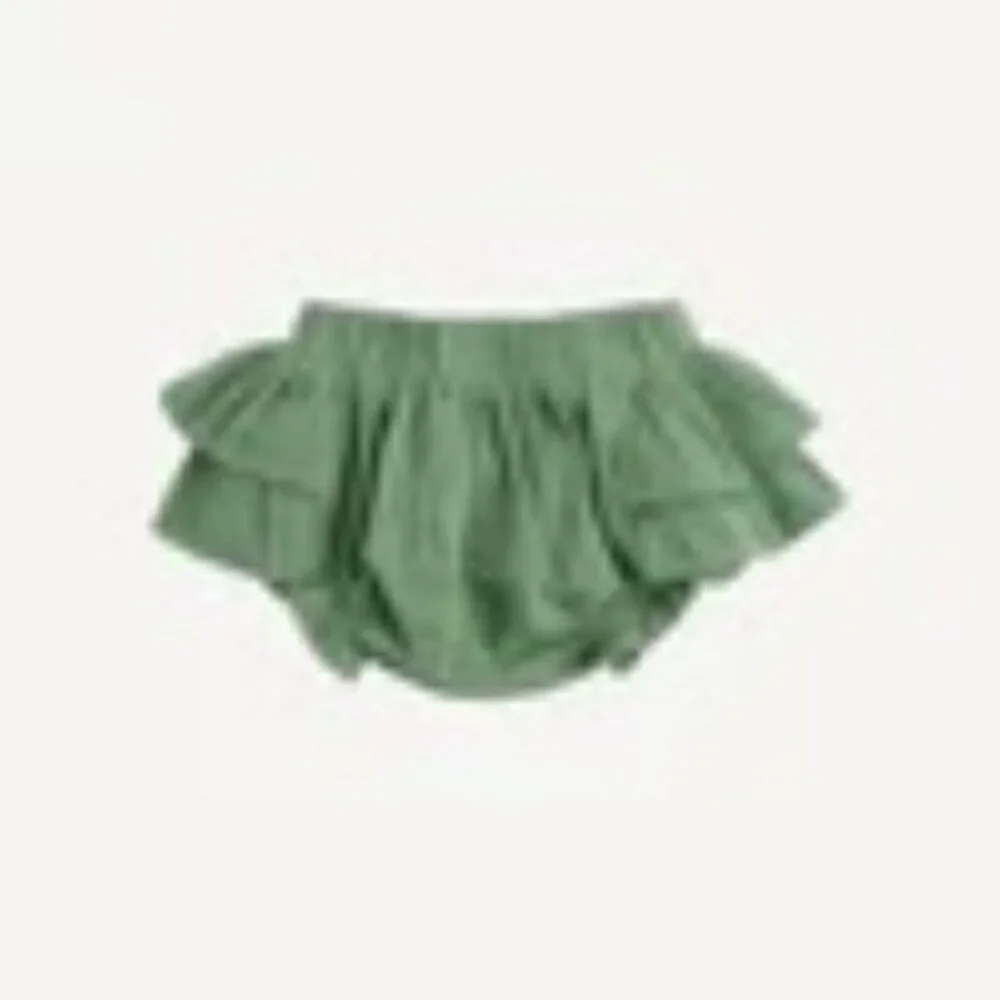 double ruffle bloomer | mistletoe | organic cotton gauze - 6-12m